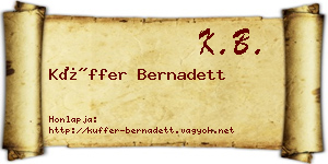 Küffer Bernadett névjegykártya